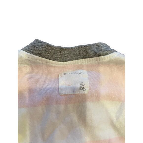 Burt's Bees Baby Pink & White Rugby Stripe Organic Cotton‎ Zip Sleeper - Blossom - Picture 5 of 7